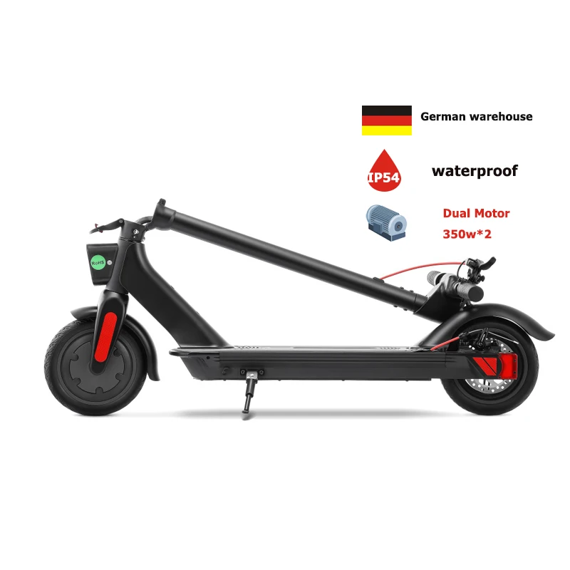Dual brakes 50km driving range 15ah battery waterproof 8.5 inch foldable electric scooter available in German warehouse