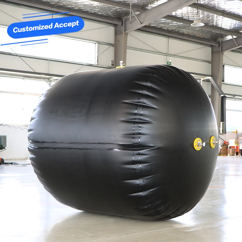 Factory Customized Welding Pvc Coated Fabric Marine Salvage Elongated Buoys Pontoon Float Tube Lift Bags For Underwater Works