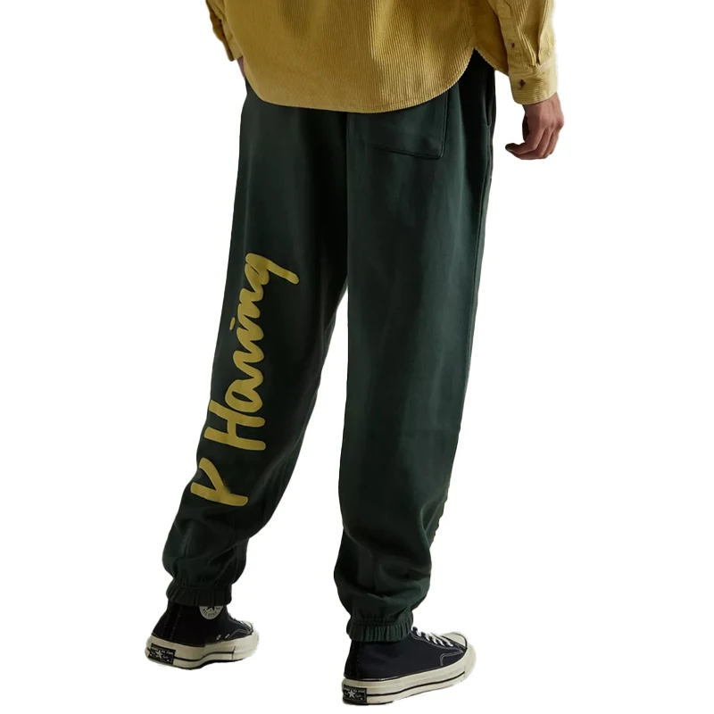 Puff Printing Fashion Designing Streetwear Mens Sweat Pants Workout Outdoor Training Jogging Gym Knit Wide Leg Pant