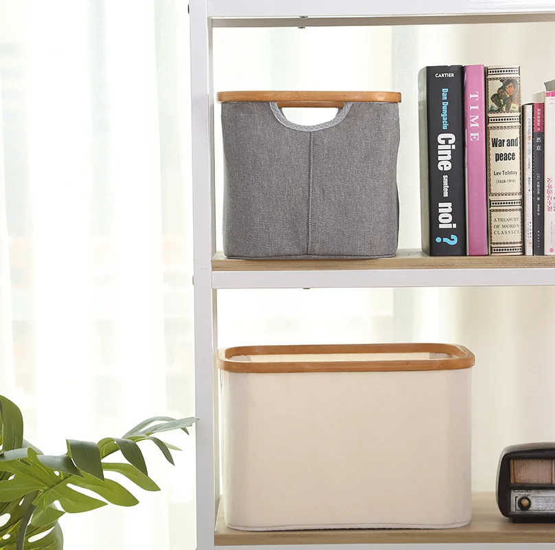 Good Price Bamboo Fabric Hotel Household Storage Organizer Dirty Clothes Laundry Hamper with Handle