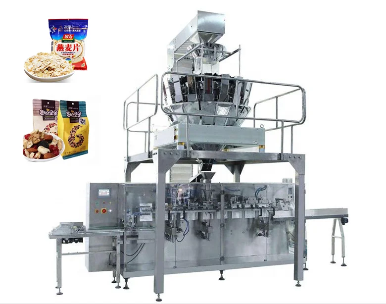 Автоматическая упаковочная машина для предварительно изготовленных мешков, закусок, пищевых продуктов, порошков, гранул, орехов, упаковочная машина