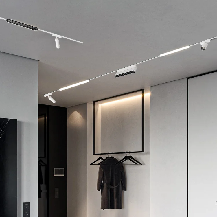 Ultra Thin Slim Magnet Smart Tracklight Spot Ceiling Surface Mounted Led 48v Magnetic System Linear Track Light