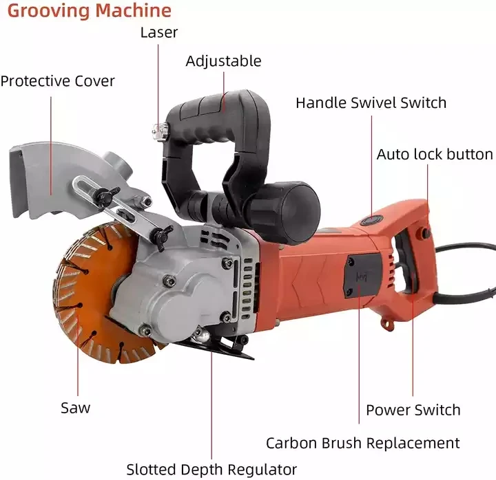 Многофункциональный станок для резки пазов, автоматический лазерный прицел, мощный станок для резки стен