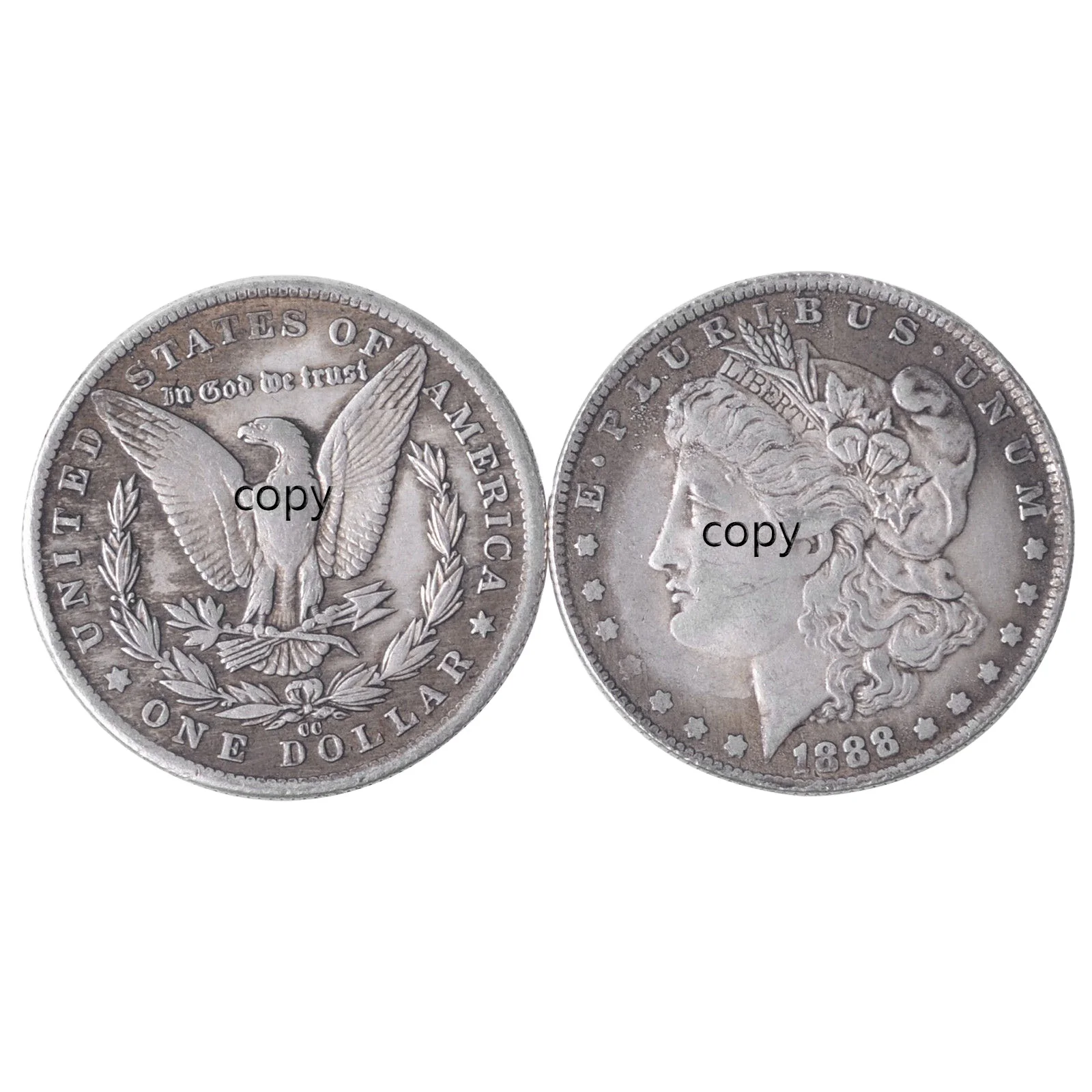 
1888 Steel Morgan Dollar (3.8cm) Magic Trick Coins Magic Accessories Commemorative Collectibles Coins 