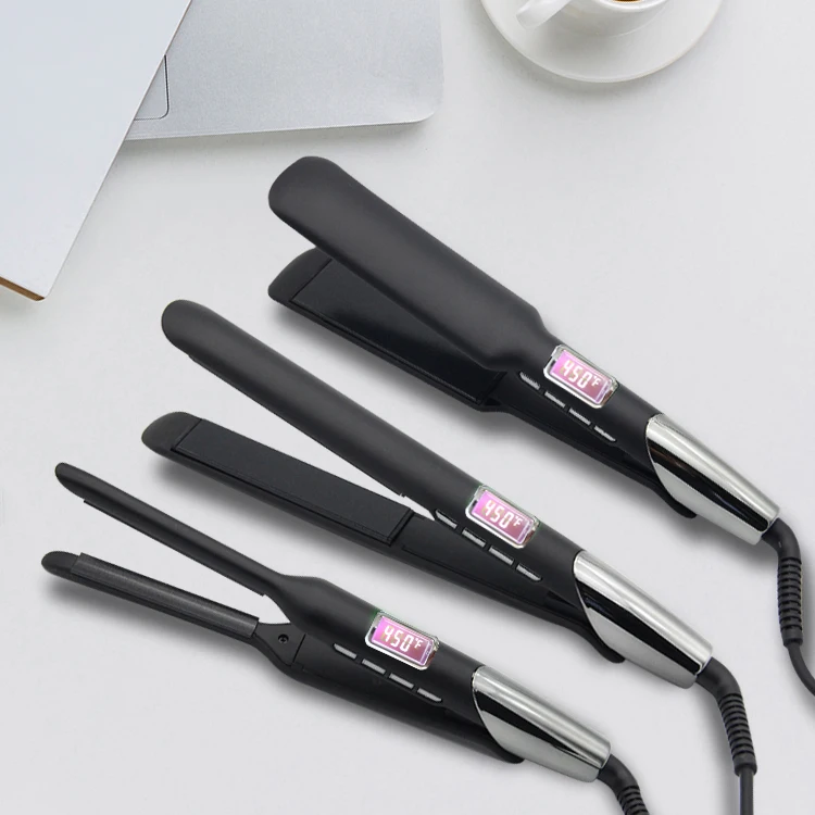 Hair Straightener High Quality Best Wholesale Ceramic Private Label Flat Iron Plancha Custom Travel Straight Hair LED Flat Iron