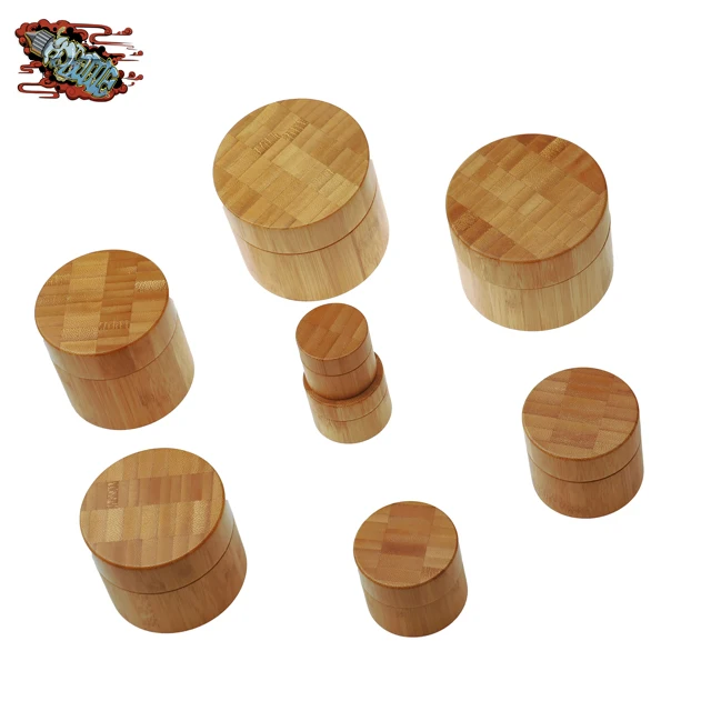 Custom size logo printing natural bamboo jar with plastic interior