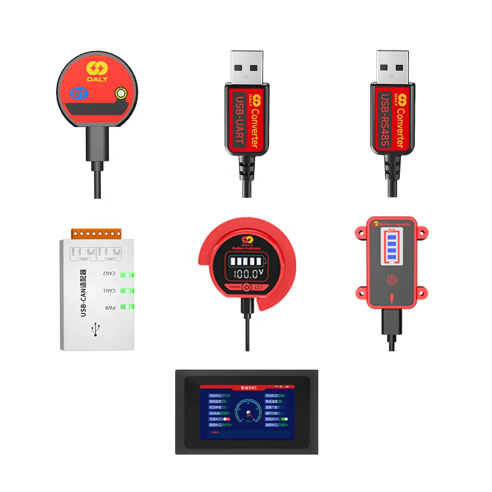 Daly Smart Bms Accessories Wifi BT Module LCD Display Lifepo4 CANBus UART RS485 Communication Converter SOC Indicator 8S 24V BMS