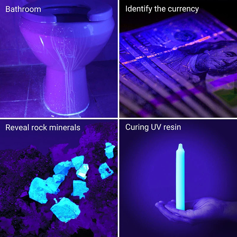OBSHORSE Ultraviolet 51 LEDs UV Blacklight Flashlight Torches Rechargeable Black Light 365nm UV Flashlight