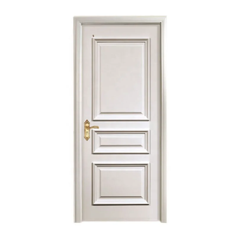 Latest Design White Painted Interior Plywood Composite Solid Wood Door