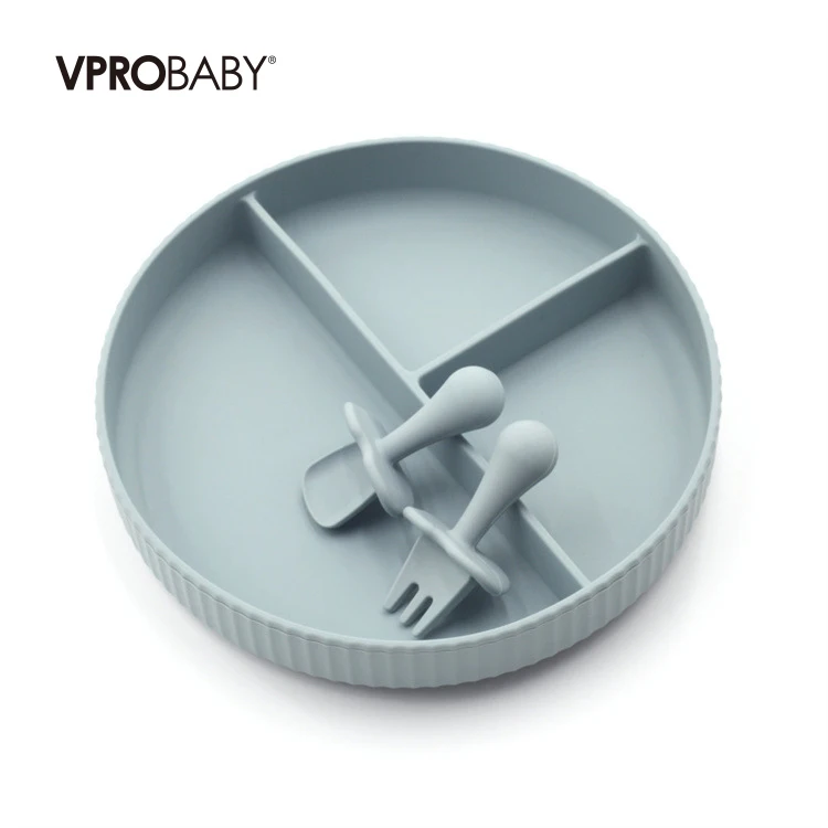 New Designer Eco-Friendly Safe BPA-Free Infant Feeding Silicone Tray Independent Suction Waterproof and Easy-to-Clean Baby Tray