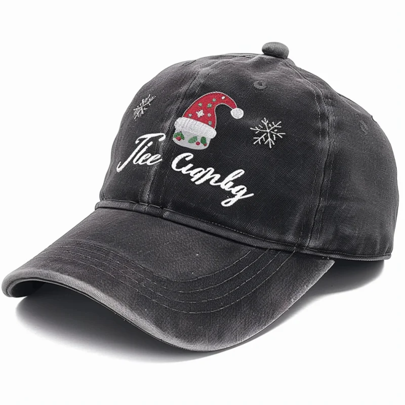 Weihnachten Baseballmutze Рождественская бейсболка с вышивкой красная Мужская пустая 2024