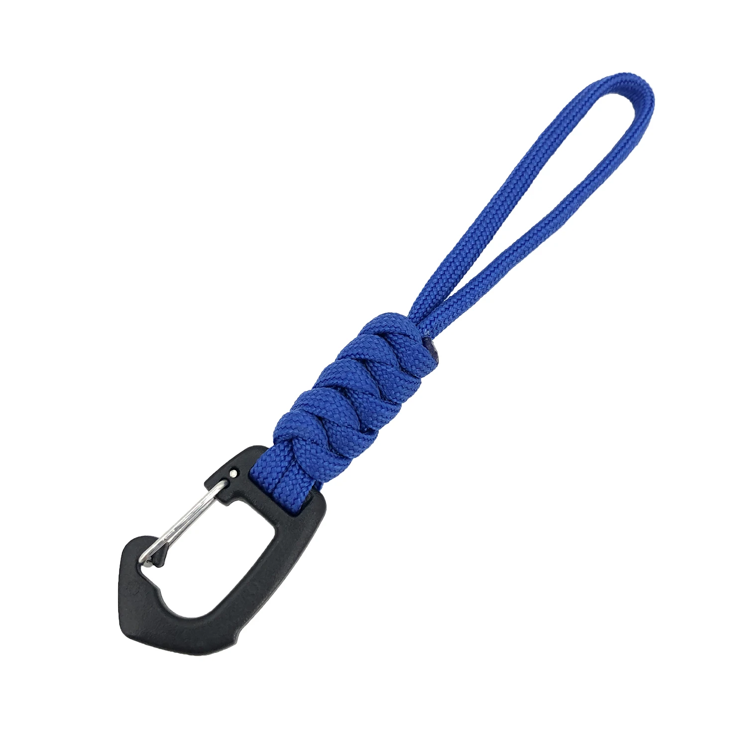 Handmade Paracord Lanyard Wrist Strap with Carabiner Survival Tool for Outdoor Activity