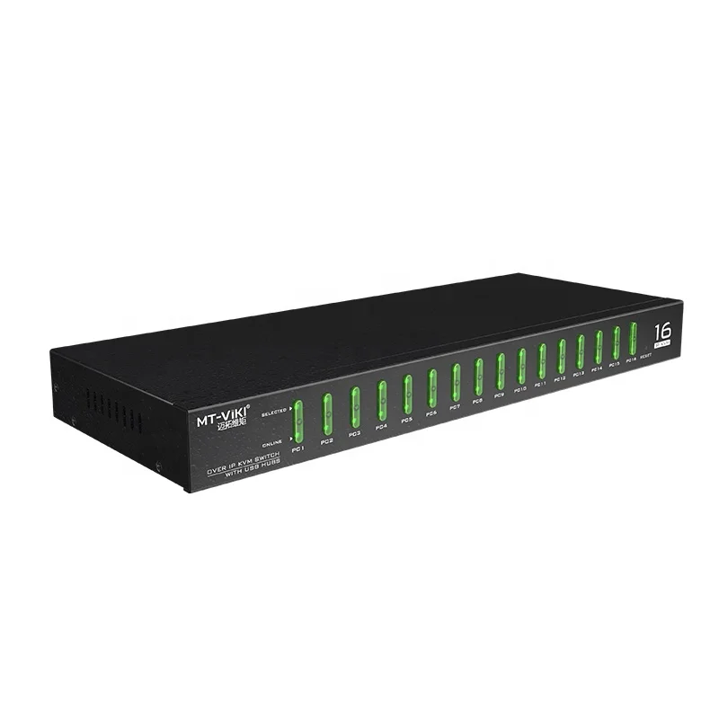 KVM Switch Mt-Viki Server Cabinet Auto Usb 16 Port Vga Remote Network Ip Kvm Switch For Surveillance Console