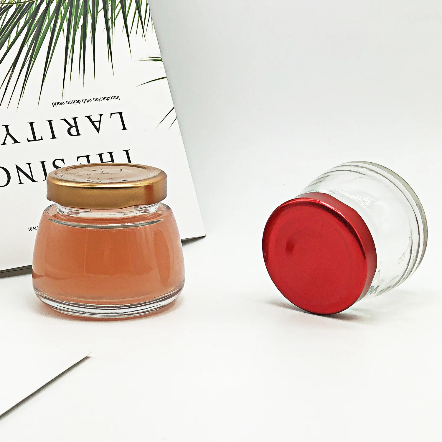 wholesale 30ml 50ml 75ml 120ml 150ml jam jars bird nest bottle with metal lid