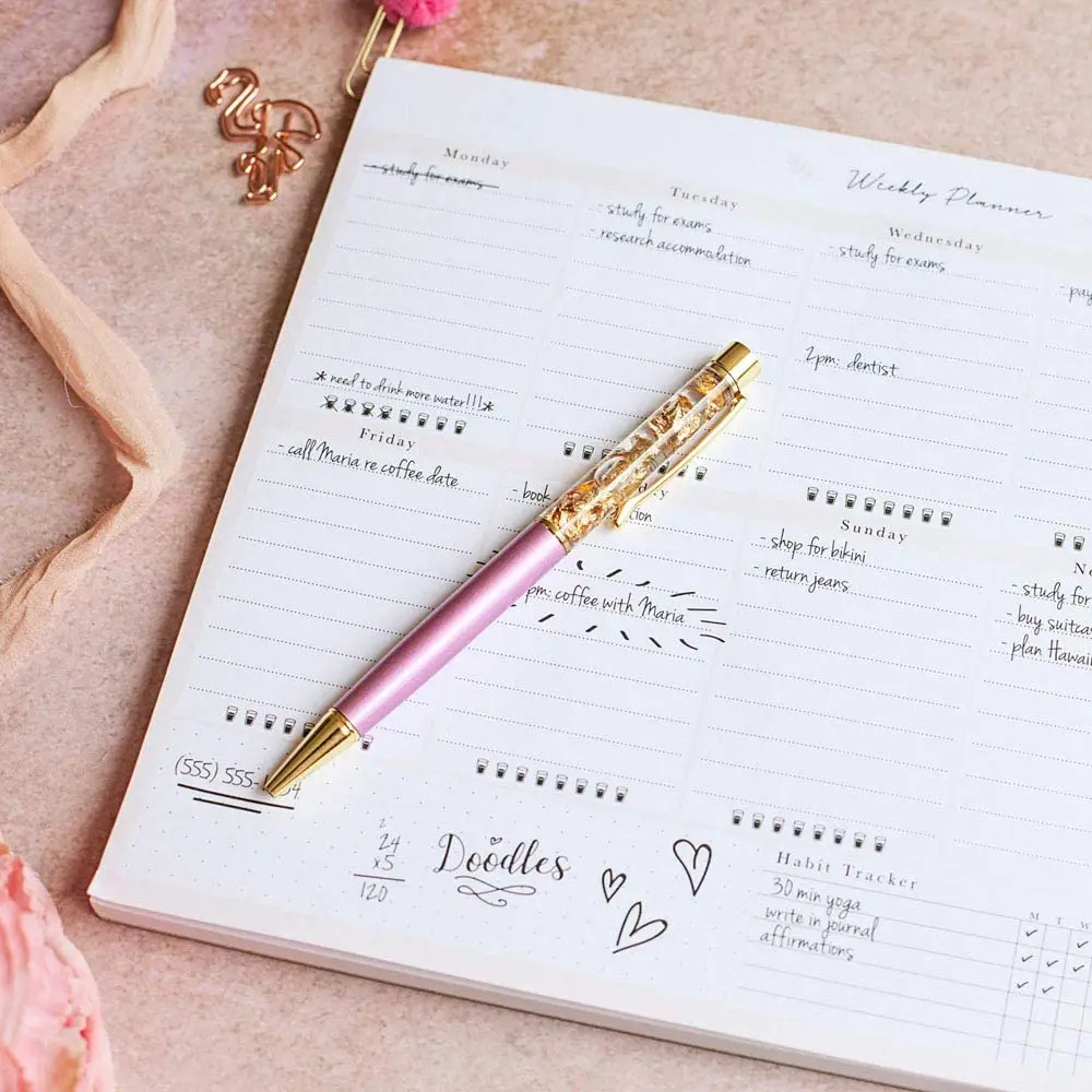 Peach Desktop Weekly Planner Notepad 60 Undated Tear-Off Pages Schedule Daily To-Do Lists Increase Your Productivity