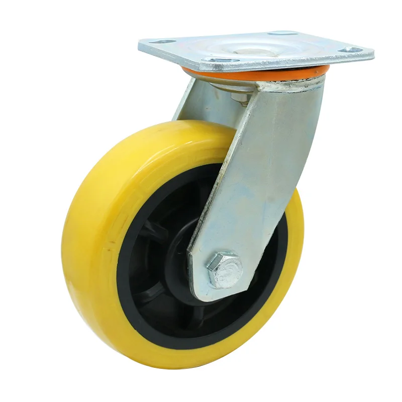 Heavy duty swivel pu caster 6 inch industrial wheels