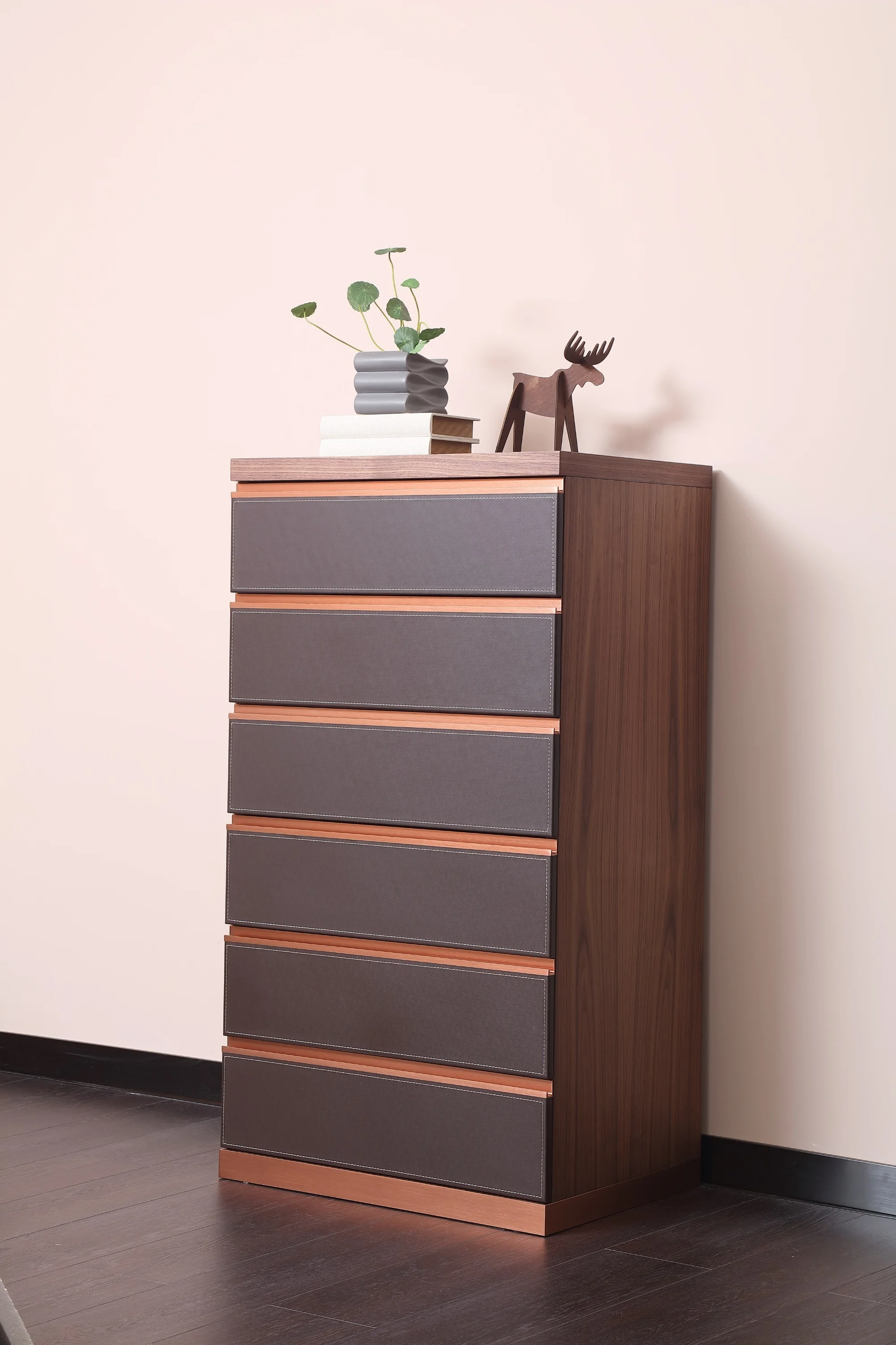 Italian Luxury Modern Style Wooden Six Layer Bucket Cabinet High Quality Design Locker Drawer Cabinet Bedroom Furniture