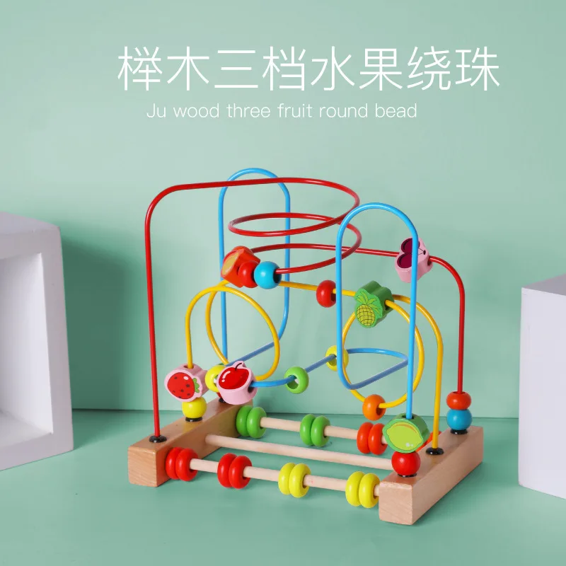 Wholesale Wooden Forest Animals Bead Maze Toys For Toddlers