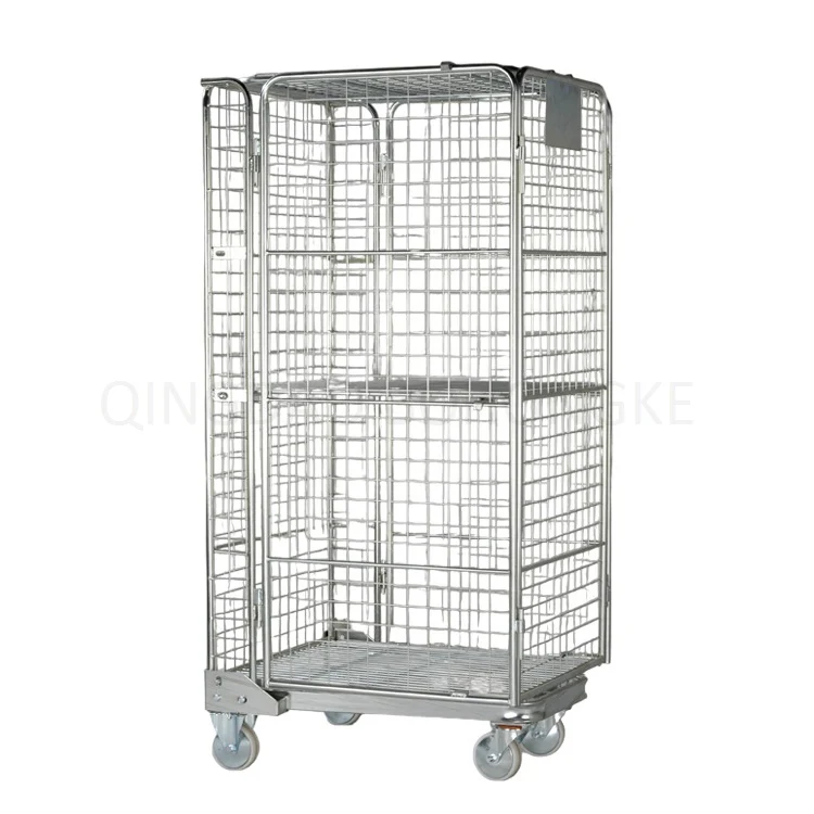 steel rack Collapsible Wire Basket Stillage Container Trolley Cage
