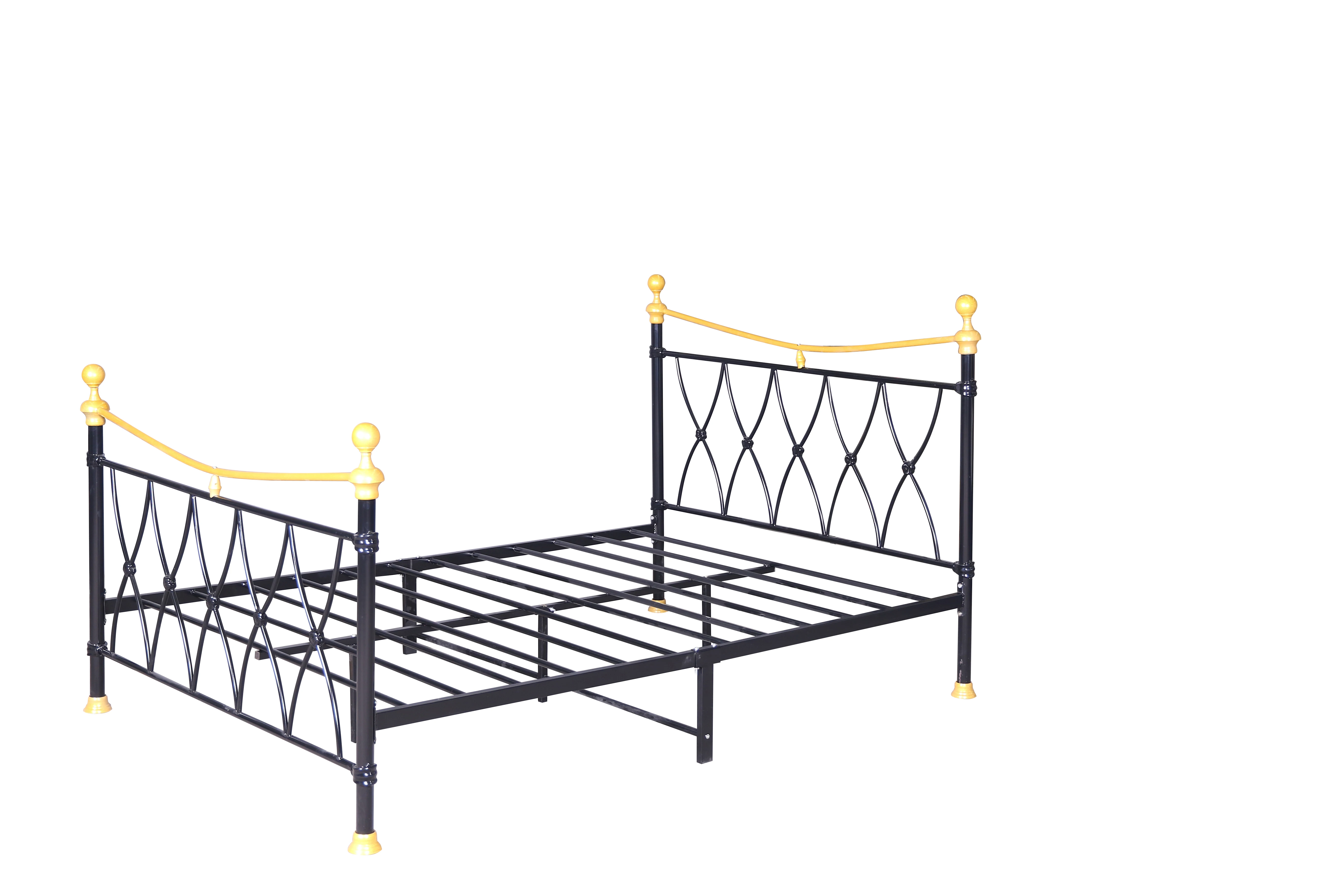 Factory cheap metal single bed frame sheet wrought iron bed steel single beds for Construction site worker staff dormitory