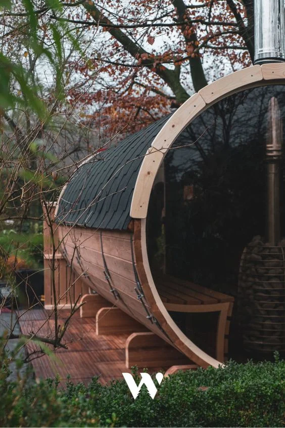 Outdoor Japanese Cypress Barrel Outdoor Sauna Spa Tubs Sauna Rooms Wet Steam smart Sauna Outdoor Built For Winter