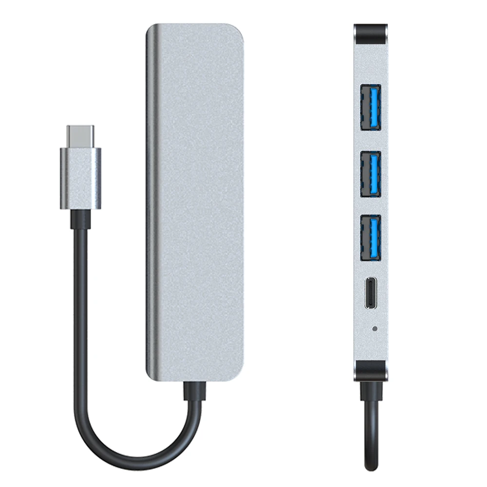 Оптовая продажа высокоскоростной 4K 30 Гц 5 в 1 концентратор PD зарядка с портом usb 3 0 типа c для мобильного