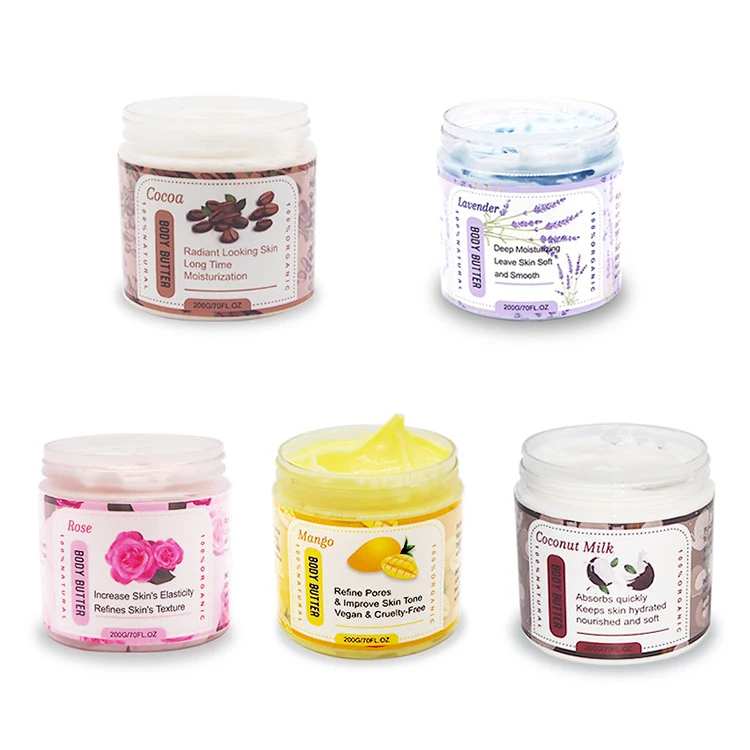 Private Label Lightly Customized Vegan Body Care Moisturizing Whitening Body Butter Lightening Nourishing Body Butter