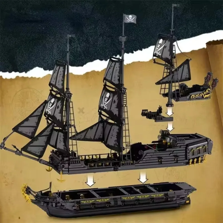 66036 4708 шт. 4184 Детский конструктор из черного жемчуга