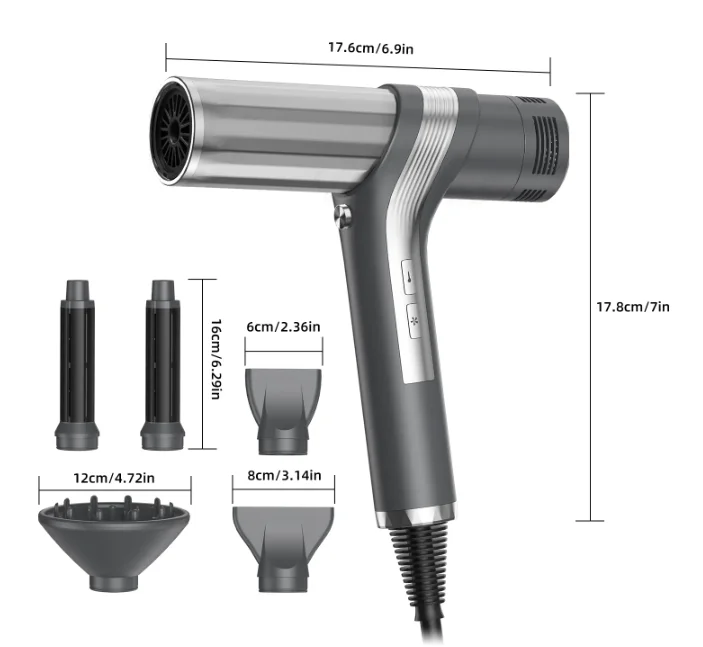 Thermo-Control High Speed Ionic Hair Dryer 110,000 RPM Fast Drying Professional Electric Blow dryers with diffuser