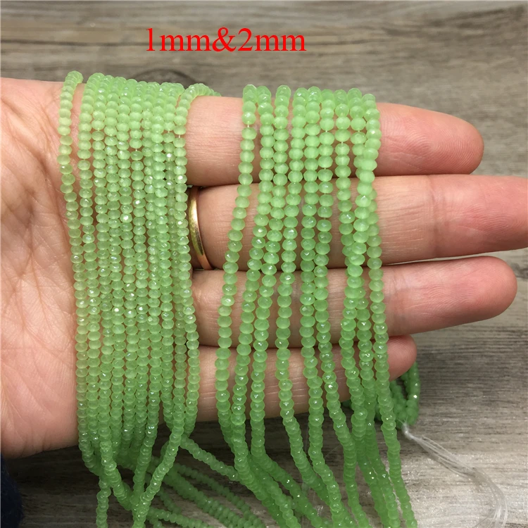 1mm &2mm tiny crystal rondelle  glass  faceted beads for jewelry making jewelry accessories
