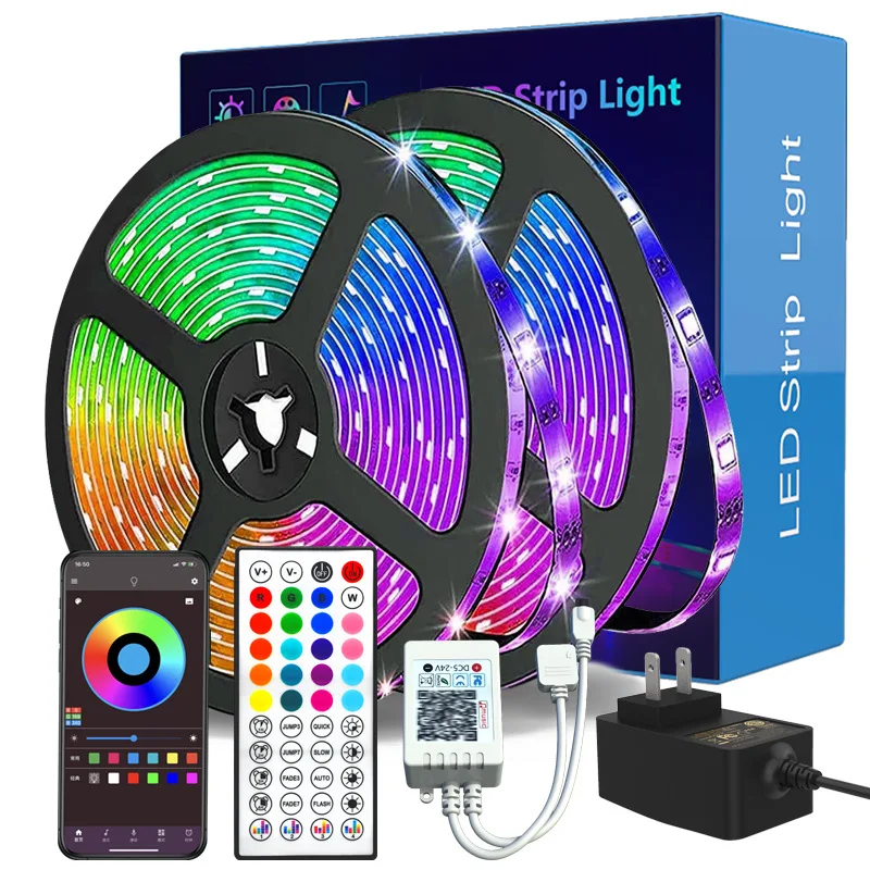 Умная Bluetooth Светодиодная лента с самоклеящимся креплением 5050 музыка цветная rgb атмосфера гибкая низкое напряжение 12 В набор световых полос