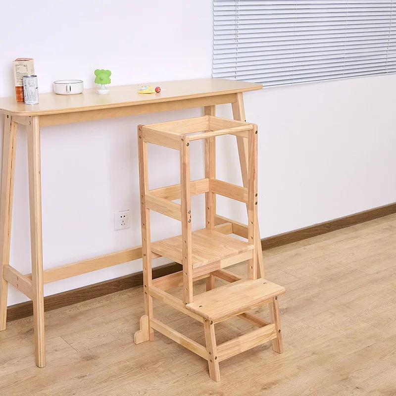 Non-slip baby kitchen hand-washing bamboo platform step pad foot height children step stool children learning tower