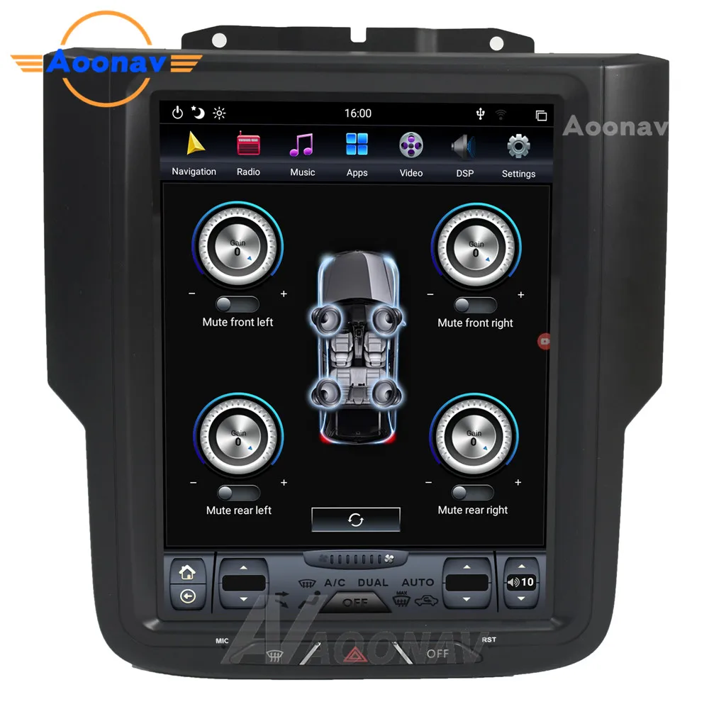 Car tesla vertical touch screen IPS big screen GPS navigation for dodge RAM 2013-2017 car video audio Radio multimedia player