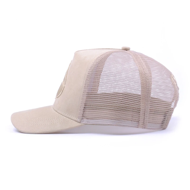 High quality trucker hats with logo, custom suede trucker mesh cap