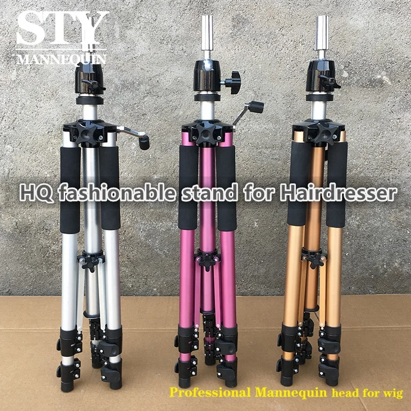 high quality Adjustable Wig Stand Factory wholesale Metal Mannequin Head Stand Tripod For Hairdressing Tripod Salon Wig Stand