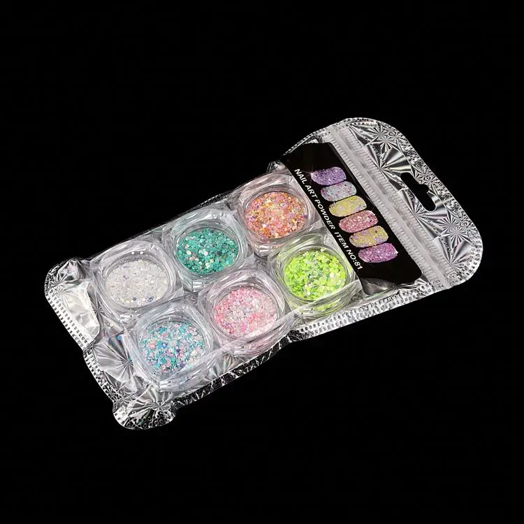 2024 wholesale mixed holographic chunky nail art glitter powder shapes flakes sequins decoration nail art glitter for nails