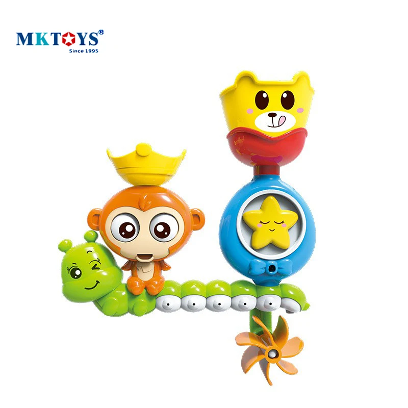 Hot Sales Lovely Monkey Turning Bathtub Sprinkler Rotating Water Baby toddler cartoon toys New Born Baby Bathing Toys