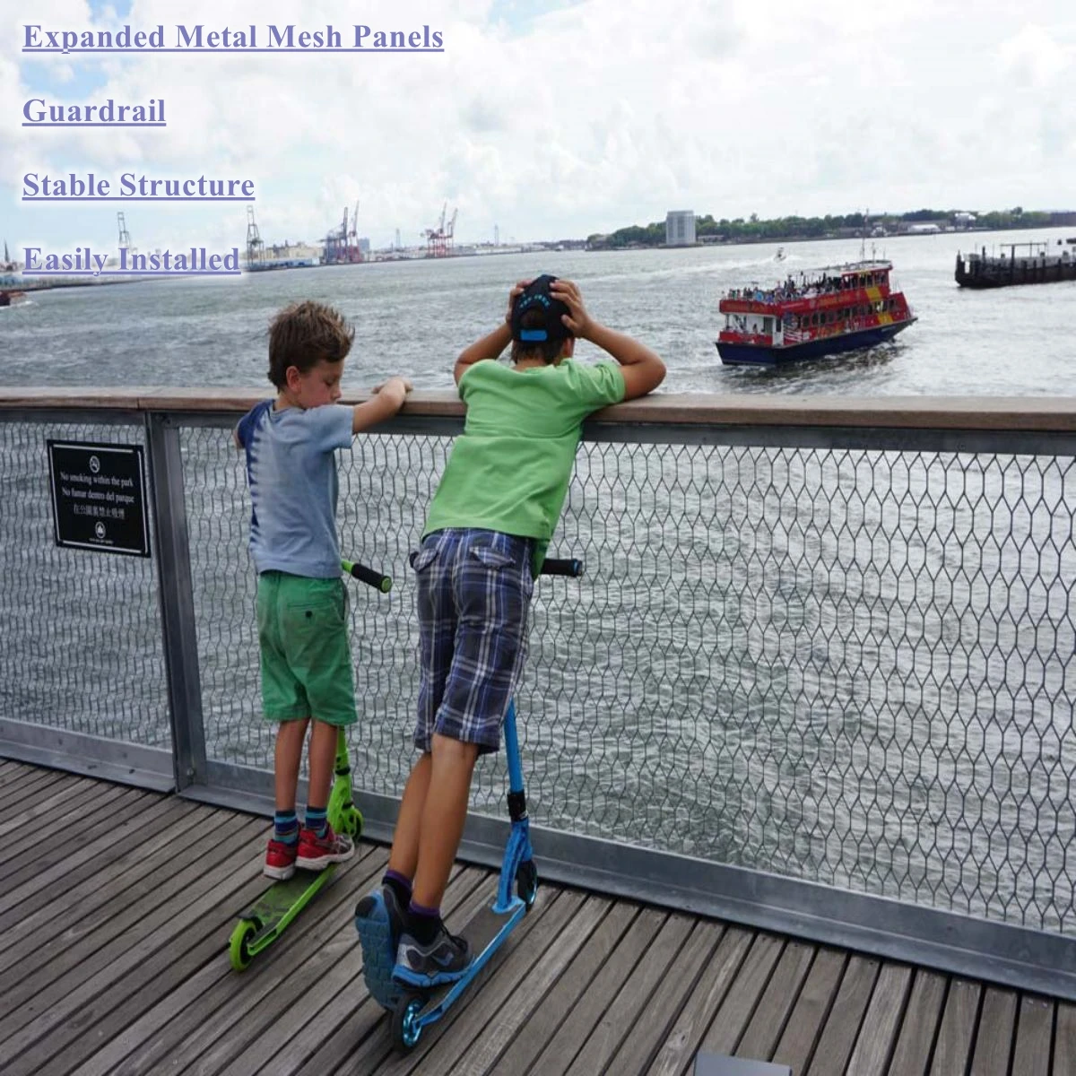 External Cladding Curtain Wall Facade Panels Expanded Metal Mesh Panels Sunlight Proof