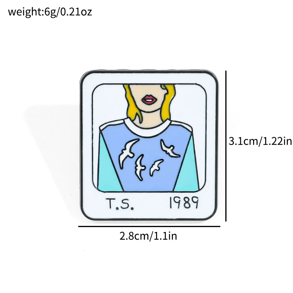 Hot sales Taylor star swift metal pins Usa Popular Singer Corsage Brooch Fans Hat Clothing Bag Decorative Enamel Lapel Pin