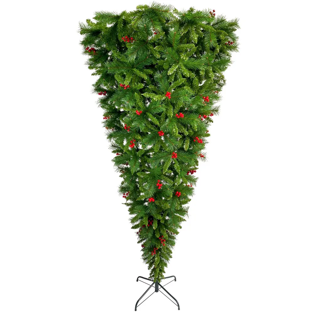 USA Stock 7.4ft Home Decoration Upside Down Green Christmas Tree