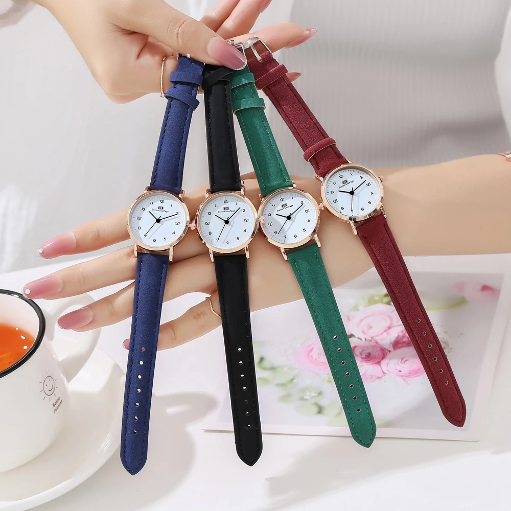 
2021 Amazon EBay Hot Sale Factory Simple Dial DS ogo lady girl Watch Leather Watch bow pattern Custom Logo reloj quartz hombre 