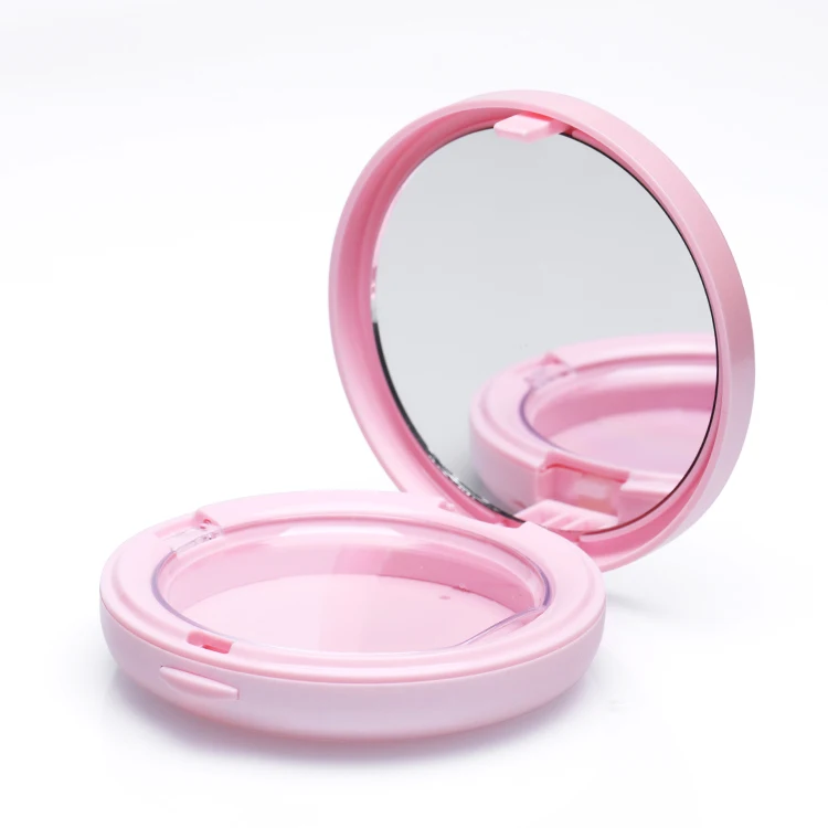 Compact powder box round clamshell compact powder box double-layer plastic powder tray customization