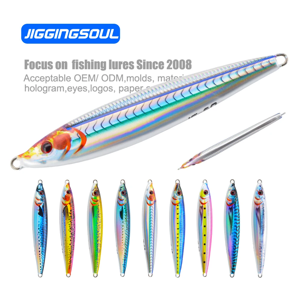 JIGGINGSOUL RTS315-JS100g 3D Printed Saltwater Fishing Tackle High Quality Vertical Jig Barracuda Mackerel Speed Lure 100g River