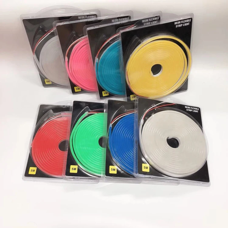 IP67 12v 6*12/5*11mm Colorful Blue Green flex strip 5m lights rope decoration sign flexible neon led