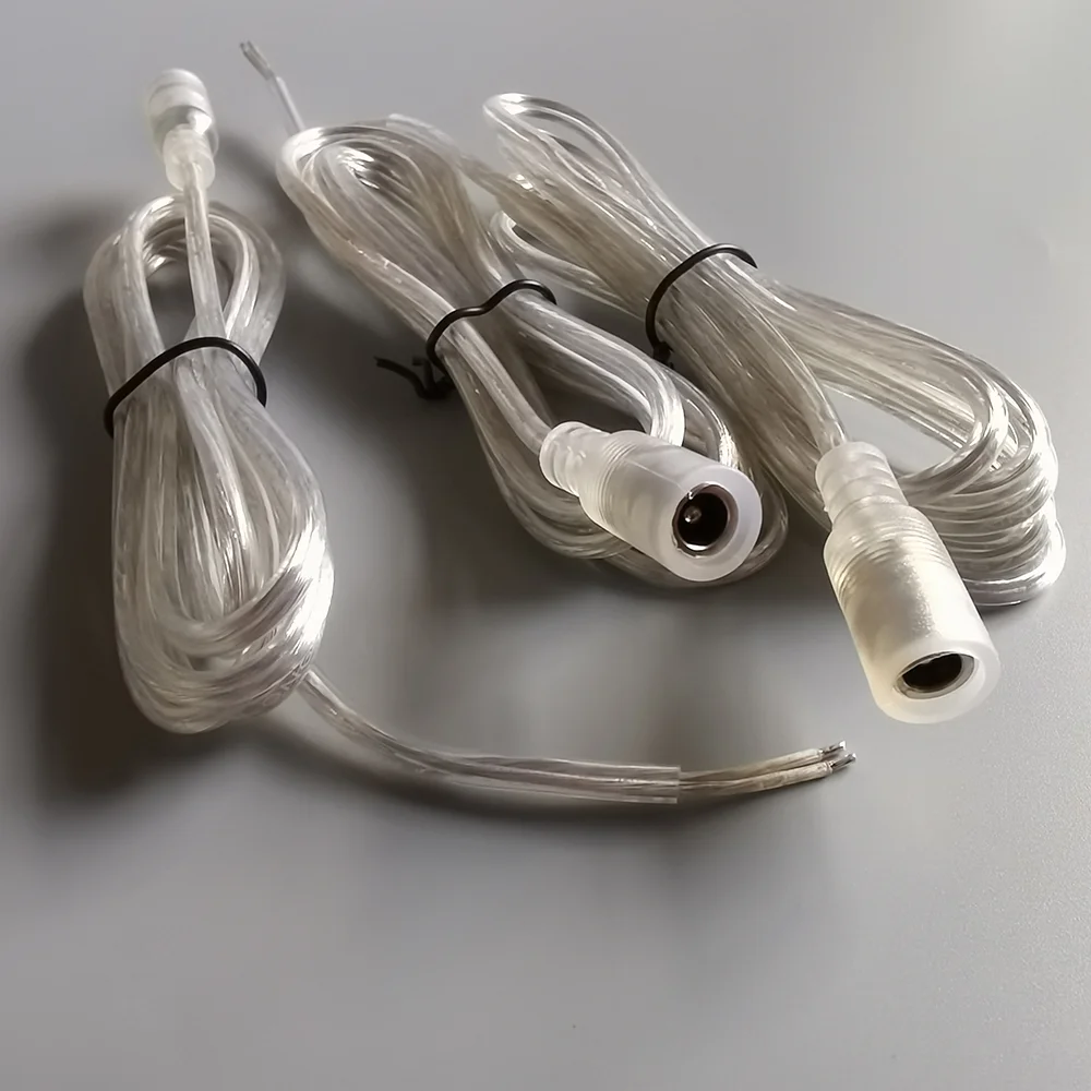 Long-life accessories of neon light 2meters 5mm transparent wire with connector(female)