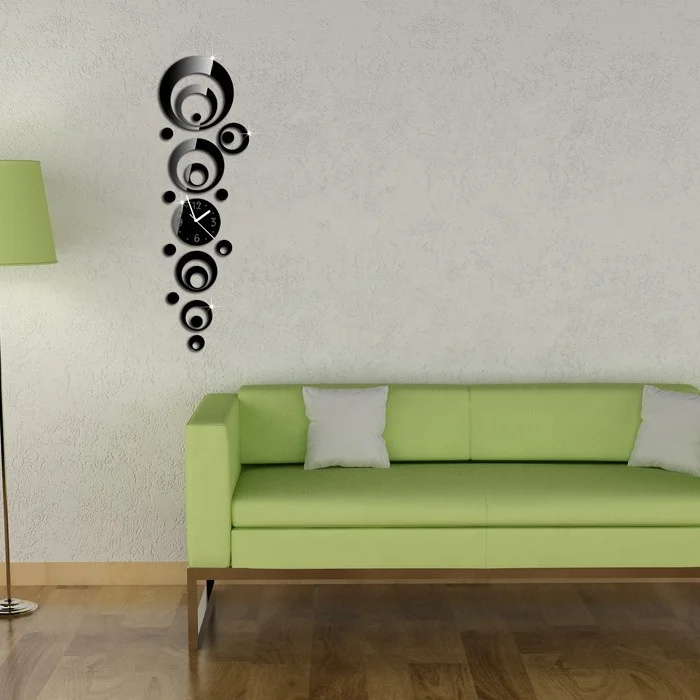 Винтажные модные зеркальные настенные часы 3D «сделай сам», декор для гостиной, настенные часы