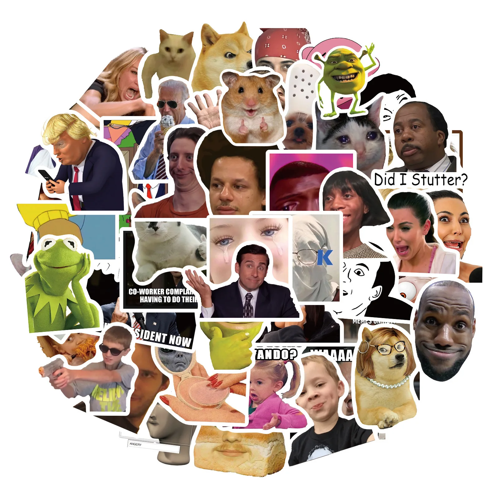50Pcs Internet Celebrity Funny Meme Decorative Sticker For Bottle Laptop Car Vinyl Humor Stickers