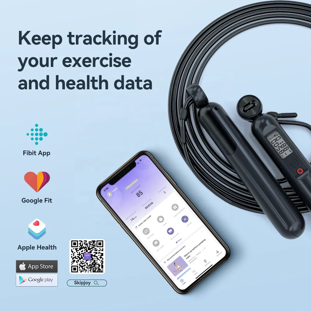 Smart App Calories Counter Digital Custom Pvc Fitness Jumping Skipping Rope With Counter