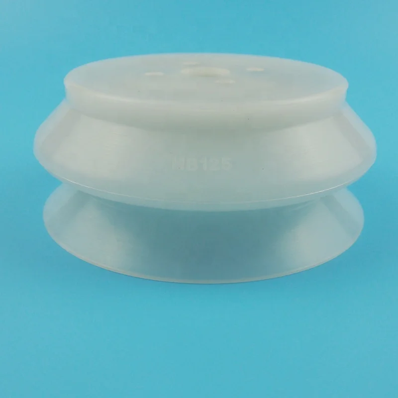 Industrial high tensile HB100 HB125 Silicone rubber vacuum bellows suction cup