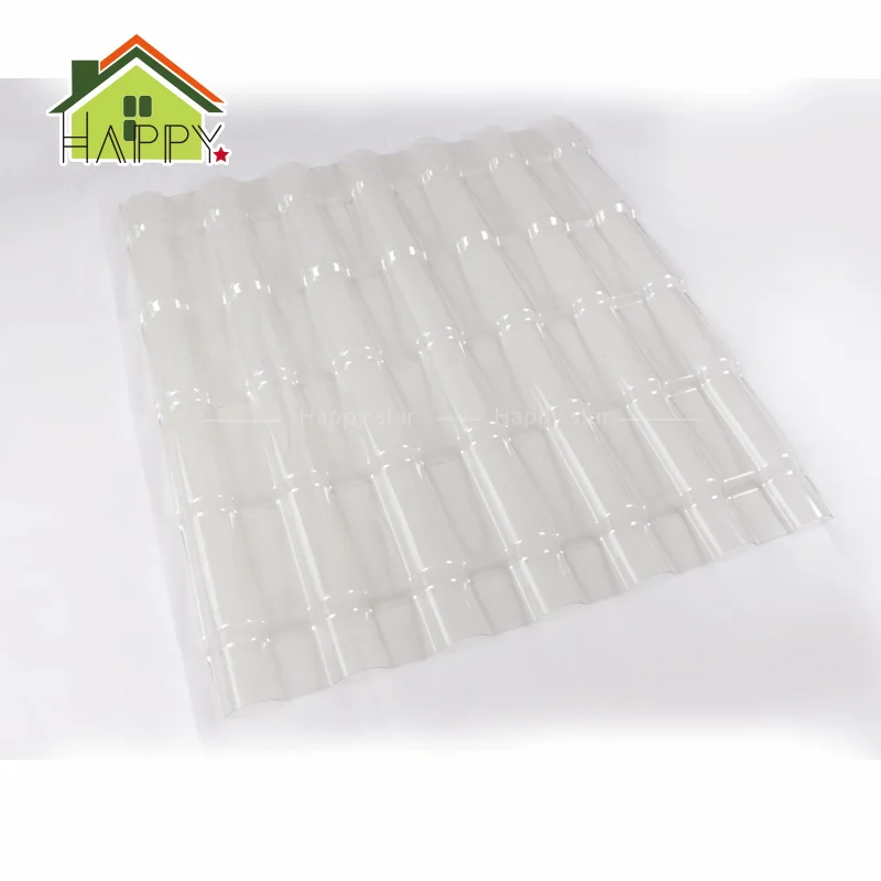 Fiberglass spanish roof tile transparent corrugated  plastic carport roofing material flat roof tiles